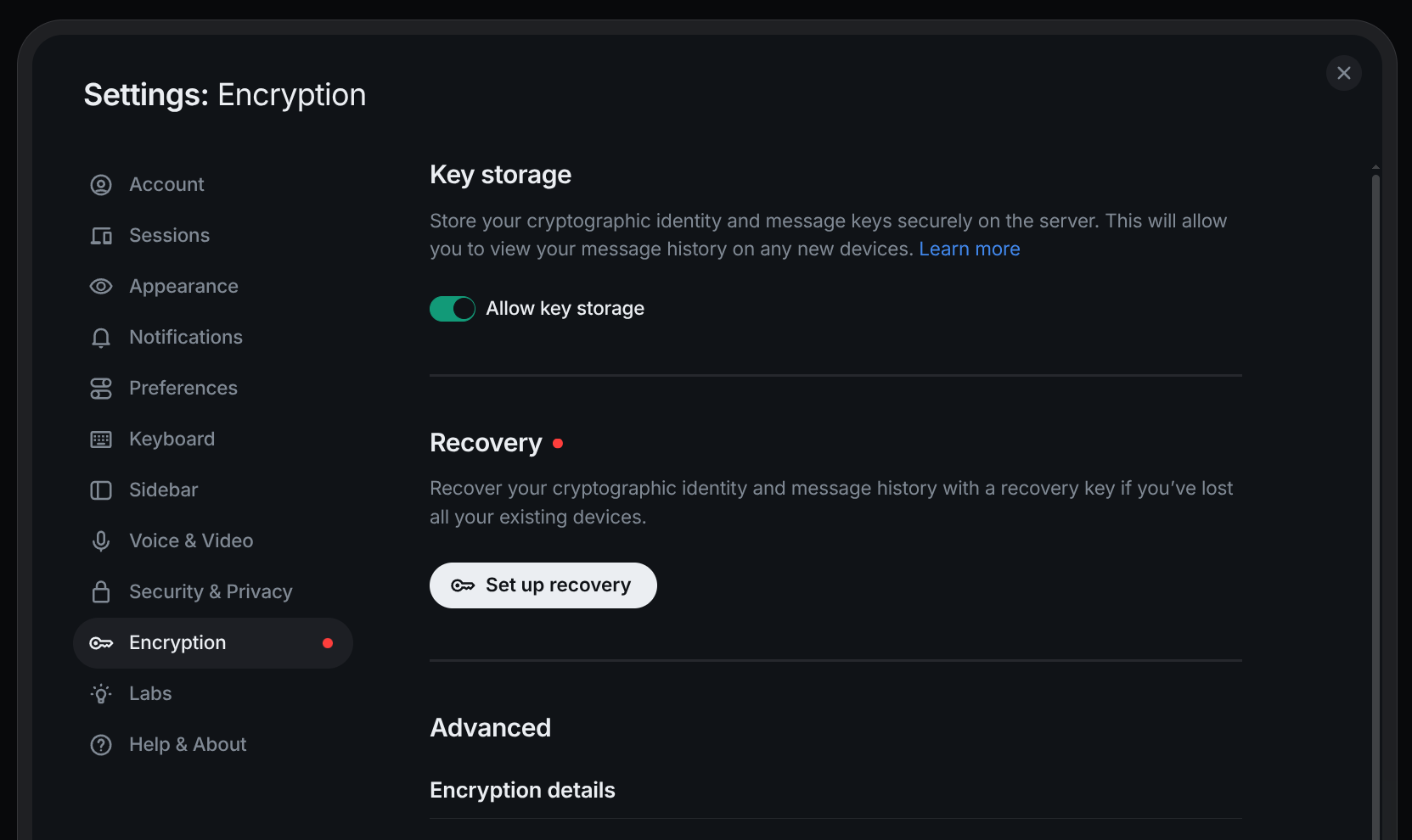 Encryption pagina